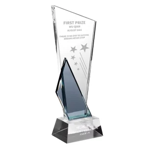Custom Durable Company Annual Meeting Awards Outstanding Employees Crystal Trophy Digital Printing Glass Crystal Laser Engraved