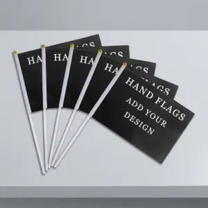 Custom Durable Eco Friendly Polyester Car Flag Pennant Hand Held Flags with Fiberglass Pole for Birthday Party Gift Decoration