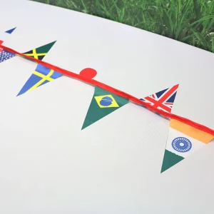 Custom Durable Hanging Polyester String Flag Banner Quality Rectangle Pennants Digital Printing Festivals