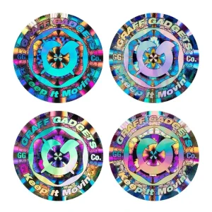 Custom Durable Oil Proof Adhesive Eco Friendly Waterproof UV Resistant Holographic Silver Vinyl Packaging Labels Stickers