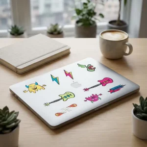 Custom Durable Oil Proof Transparent Vinyl Adhesive Stickers Waterproof Clear Cartoon Labels for Laptop Phone Case Decor UV