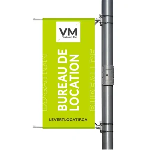 Custom Dye Sublimation Print Road Lamp Light Pole Hang Rectangle Flag Banner for Street