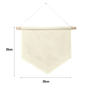 Custom Elastic Fabric Pennant Flags Banner Colorful Thermal Transfer Printed Reusable Pennants String with Acrylic Flagpole