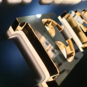 Custom Electronic Signs Stainless Steel Illuminated Channel Letter Logo Shop Business Building Sign 3D Metal Backlit Sign