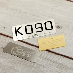 Custom Engraved Stainless Steel Stickers Signs Labels Etched Stainless Steel Nameplates Self adhesive Metal Signboards