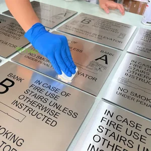 Custom Etched Stainless Steel Signage