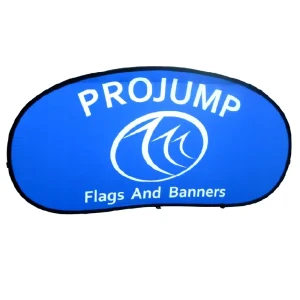 Custom Exhibition Outdoor Folding Trade Show Advertising Portable Oval Horizontal Stand A Frame Pop up Out Banner