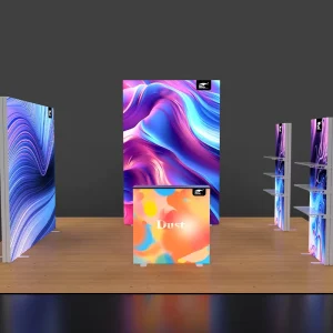 Custom Exhibition Tension Fabric Movable Advertising LED Light Box Display Lightbox Booth Stand