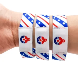 Custom Fabric Label Elastic Soft Printing Bracelet Cloth Fabric Wristband Heat Transfer Printed Logo Festival Wrist Band