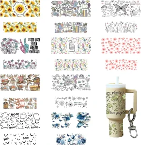 Custom Faith God MINI UV Waterproof Durable Cup Wraps Mini Cups Keychain Transfer Stickers Butterfly Books Decals DIY