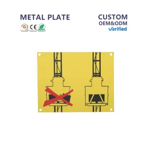 Custom Fashion Metal Plate with Letterpress Printing Modern Design for Warning