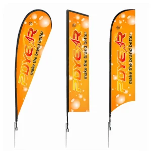 Custom Feather Flag Outdoor Beach Flag Dye Sublimation Printing Polyester Fabric Trade Show Teardrop Flag For Sports Events