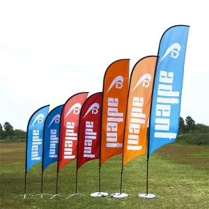 Custom Feather Tear Drop Banner Beach Flag Sublimation Open Feather Flag with Pole Kit