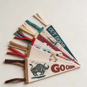 Custom Felt Camp Flag Printed Felt Pennant Flag Felt Banner for Outdoor Camping Decoration Promotional Events