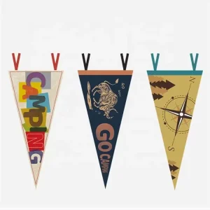 Custom Felt Pennant Flag Triangle Sports Banner Football Club Hanging Display Promotional Advertising Team Souvenir Flag