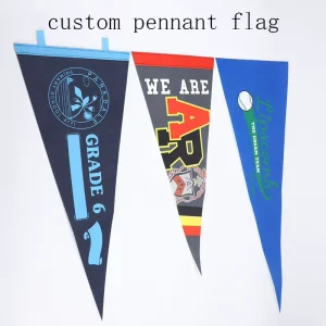 Custom Felt Triangle Pennant Flag Sport Personalized Sign Advertising Small Hand String Banner Carded Pennants