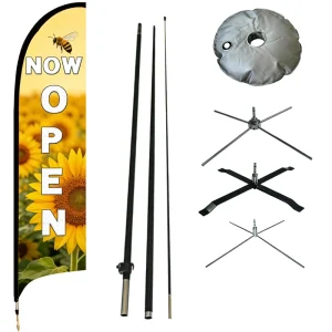 Custom Fiberglass Feather Flag Outdoor Advertising Beach Flag with Double-usage Pole Custom Color Portable Adjustable