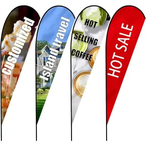 Custom Flag Banner Portable Flag Water-filled Bag Promotional Beach Flag for Car Dealership Shop