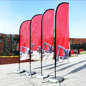 Custom Flag Banner and Pole Hanging Water Bag Base Set Modern Aluminum Sturdy Cross Base Outdoor Promotional Beach Flag Stand
