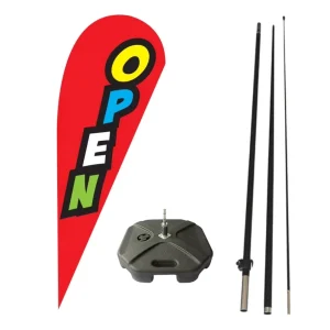 Custom Flag Heavy Duty Outdoor Fiberglass Beach Flag Pole Water Base Cross Spike Double Sided Logo Digital Printing