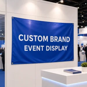 Custom Flags and Banners Full Color Digital Printing Polyester for Corporate Events and Trade Show Promotion