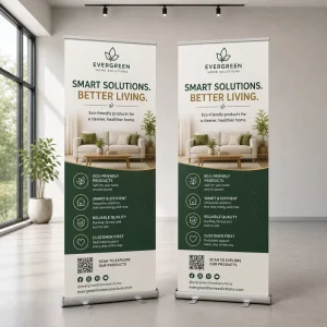 Custom Floor Display Banner Vertical Stand up Standing Pull Roll up Banner Stand Signs Retail Shops Promotional Events