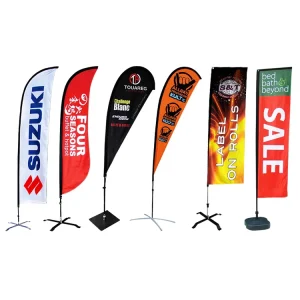 Custom Flying Banner Bali Bow Sail Swooper Teardrop Feather Rectangle Beach Flag Advertising Flags and Banners for Outdoor