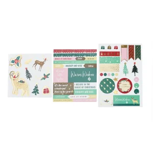 Custom Foam Stickers Eva Foam Sticker 3D Puffy Sticker Christmas Gold Foil Vinyl Sticker Holiday Decorative Sticker Set