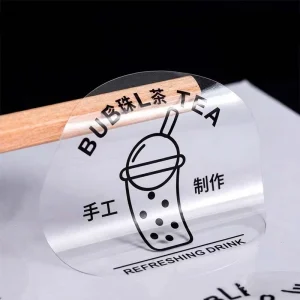 Custom Food Gift Private logo Design Label Waterproof Printing PVC Transparent Label Stickers