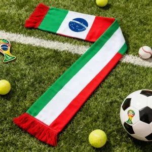 Custom Football Fans Scarf Double Sided Printing with Logo World Cup Supporter Promotion and Celebration Decor