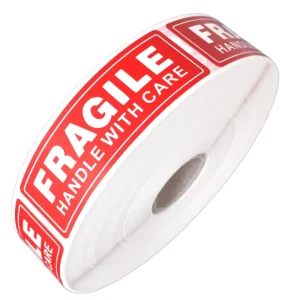 Custom Fragile Vinyl Stickers Packaging Label Adhesive Waterproof Stickers Fragile Red Label