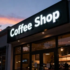 Custom Front Lit LED Channel Letter Sign DC Advertising Illuminated Outdoor Store Fabricated 3D Logo Sign for Coffee Buildings