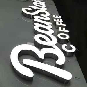 Custom Front Lit LED Restaurant Letters 304 Stainless Steel Acrylic IP65 Waterproof Transformer Outdoor Cafe Bar Building Sign