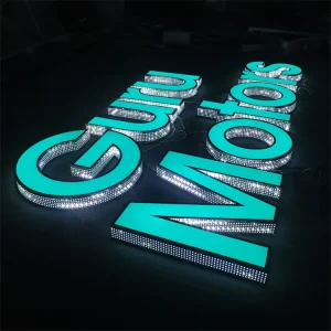 Custom Front Lit With Perforated Side Channel Letters LED Illuminated Sign Outdoor Business Signage Storefront Sign