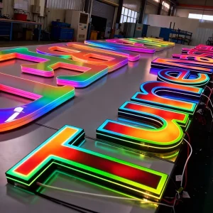 Custom Frontlit Acrylic 3D Channel Letter LED Sign With RGB LED Strips For Advertising Business & Outdoor Use