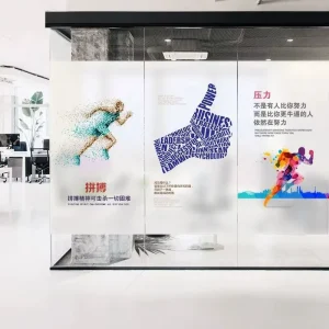 Custom Frosted Window Film UV Print Laser Engraved Self Adhesive Privacy Glass Sticker for Office Storefront Decoration