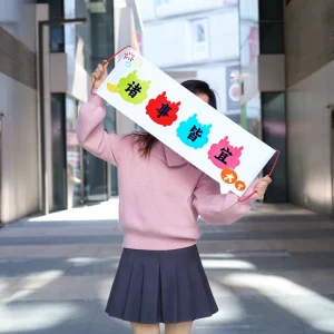 Custom Full Color LOGO Printed Sports Portable Cheering Scrolling Retractable Handheld Banners