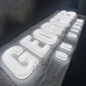 Custom Full Lit Logo Alphabet Acrylic Sign Light Up Channel Letters Full Illuminated LED Sign for Outdoor Use