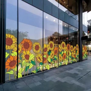 Custom Glass Door Showcase Decoration Transparent PVC Static Decal Sticker for Shop Window Printing Home Use Vinyl Removable