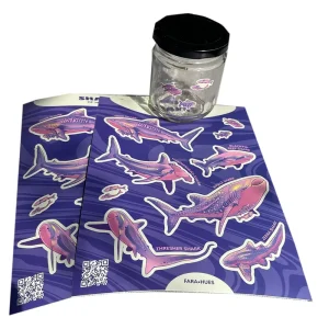 Custom Glossy Matte Self-Adhesive Waterproof Durable Cartoon Shark Octopus Vinyl Sticker Die Cut Logo Sheet Craft Stickers