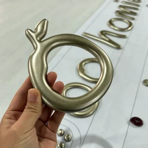 Custom Gold 3D Bubble Stainless Steel Letters Wall Mount Logo Sign for Retail Shop Cafe Office Lobby