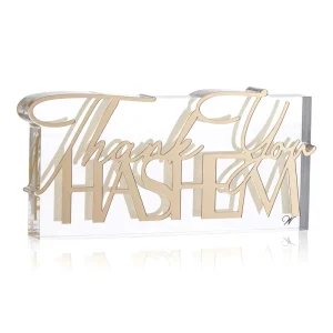 Custom Gold 3D Letter Acrylic Thank You Hashem Table Plaque Lucite Jewish Religious Decor Standing Sign