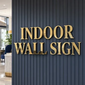 Custom Gold 3D Metal Non Illuminated Letters Sign for Indoor Business Office Reception Wall Logo