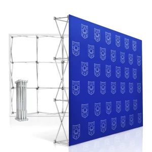 Custom Graphic Trade Show and Party Equipment Banner Frame Telescopic Banner Fabric Show Backdrop Booth Display Racks