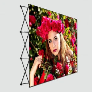 Custom Graphics Party Banner Stand Backdrop Trade Show and Party Equipment Store Morden Metal Display Racks for Shops