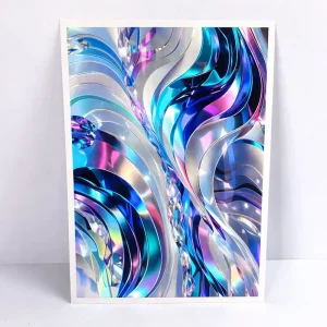 Custom HD Printing Art Prints Abstract Poster 3D Varnish Metallic Foil Wall Decor Pictures Graphics High Glossy Paper Print Arts