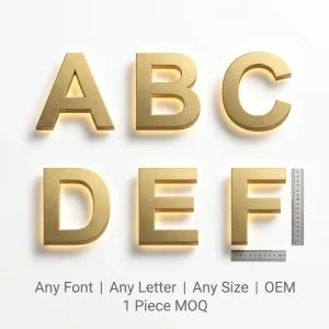 Custom Halo Backlit LED Letters Business Logo 3D Acrylic Metal Wall Sign Reverse Lit Channel Letter