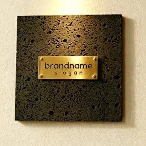 Custom Hammered Brass Aluminum Metal Plate Commercial Store Advertising Door Name Sign