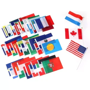 Custom Hand Cranked Polyester National Flags Digital Printing Portable Banners for Sporting Events Advertising Displays