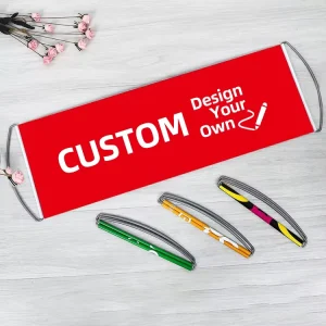 Custom Hand Held Flag Logo Advertising Printing Hand Waving Flag for Sports Event Activity Promotion Retractable Scroll Banner